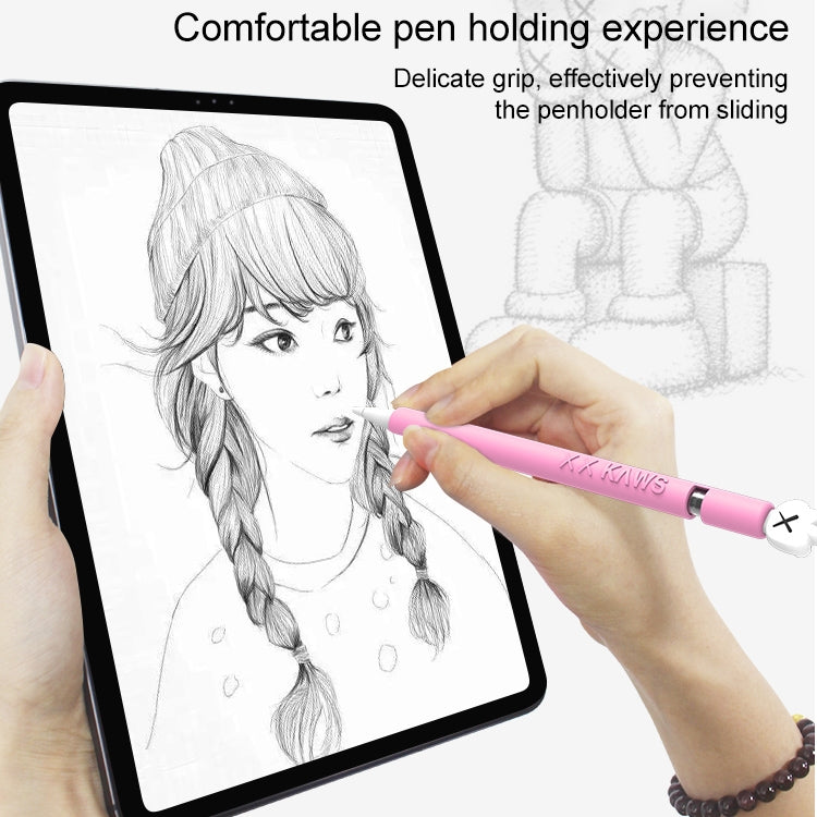 LOVE MEI สำหรับ Apple ดินสอ 1 นิ้วกลางรูปร่างปากกาสไตลัสซิลิโคนป้องกันเคส, For Apple Pencil 1