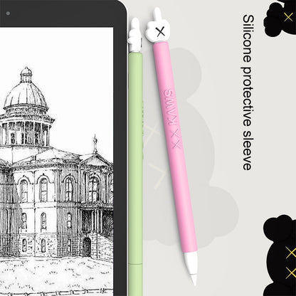 LOVE MEI สำหรับ Apple ดินสอ 1 นิ้วกลางรูปร่างปากกาสไตลัสซิลิโคนป้องกันเคส, For Apple Pencil 1