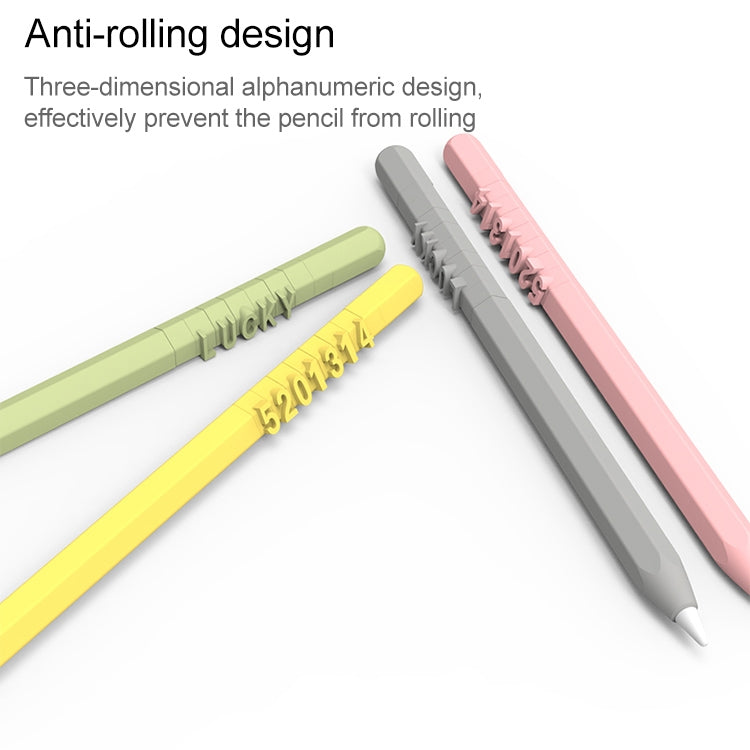 LOVE MEI สำหรับ Apple ดินสอ 1 การออกแบบตัวอักษรตัวเลขปากกาสไตลัสเคสซิลิโคนป้องกัน, For Apple Pencil 1