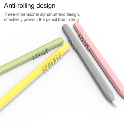 LOVE MEI สำหรับ Apple ดินสอ 2 การออกแบบตัวอักษรตัวเลขปากกาสไตลัสเคสซิลิโคนป้องกัน, For Apple Pencil 2