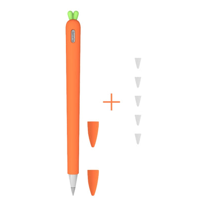 ฝาครอบป้องกันซิลิโคนเหลวแครอทน่ารักพร้อมฝาปากกาและฝาครอบ Nib สำหรับ Huawei M-Pencil
