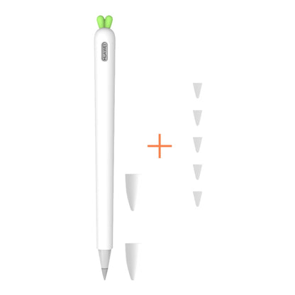 ฝาครอบป้องกันซิลิโคนเหลวแครอทน่ารักพร้อมฝาปากกาและฝาครอบ Nib สำหรับ Huawei M-Pencil