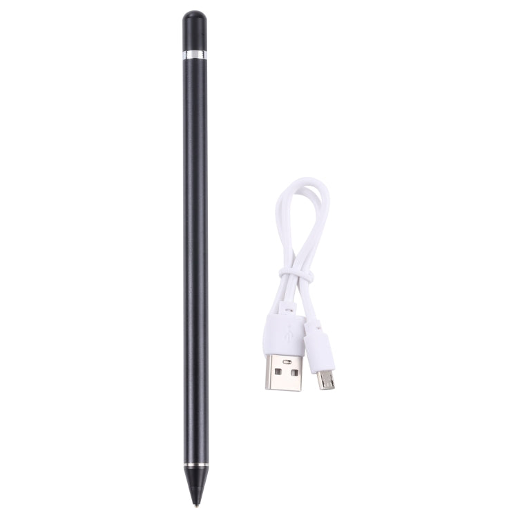 ปากกาสไตลัสแบบ Active Capacitive แบบชาร์จได้อเนกประสงค์แบบดินสอพร้อมฝาแม่เหล็ก, Pencil Black, Pencil White