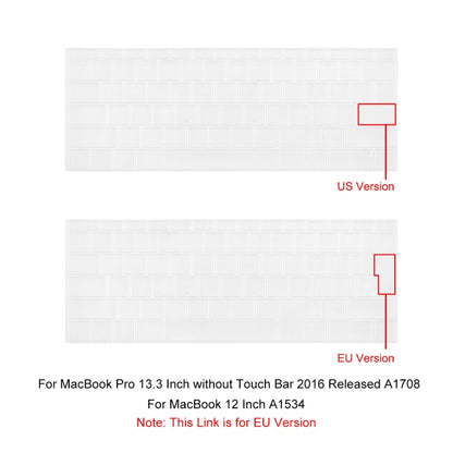 ENKAY TPU Keyboard Protector Cover สำหรับ 2015 MacBook 12 นิ้ว (A1534) / MacBook Pro 13.3 นิ้วที่ไม่มี Touch Bar (A1708) รุ่นยุโรป, EU Version