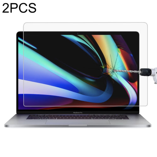 2 ชิ้นสำหรับ MacBook Pro 16 นิ้ว 9H แล็ปท็อปหน้าจอฟิล์มกระจกนิรภัยป้องกัน, 2 PCS