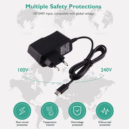 เครื่องชาร์จพอร์ต USB-C / Type-C 5V 2A สำหรับ Macbook, Google, LG, Huawei, Nokia, Microsoft, Xiaomi, OnePlus, Letv, Meizu, สมาร์ทโฟนหรือแท็บเล็ตอื่น ๆ, EU Plug, UK Plug, AU Plug