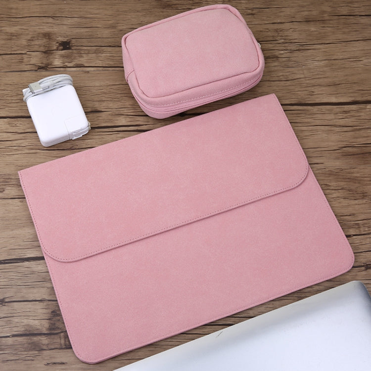 กระเป๋าด้านในแล็ปท็อปหนังเคลือบแนวนอน 2 ใน 1 + กระเป๋า Power สำหรับ MacBook 12 นิ้ว A1534 (2015 - 2017), MacBook 12 inch A1534 (2015 - 2017)
