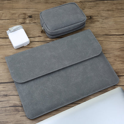 กระเป๋าด้านในแล็ปท็อปหนังเคลือบแนวนอน 2 ใน 1 + กระเป๋า Power สำหรับ MacBook 12 นิ้ว A1534 (2015 - 2017), MacBook 12 inch A1534 (2015 - 2017)