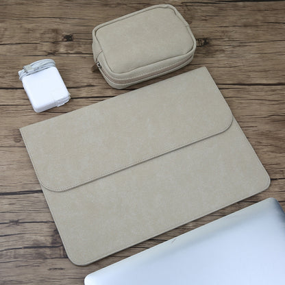 กระเป๋าด้านในแล็ปท็อปหนังเคลือบแนวนอน 2 ใน 1 + กระเป๋า Power สำหรับ MacBook 12 นิ้ว A1534 (2015 - 2017), MacBook 12 inch A1534 (2015 - 2017)