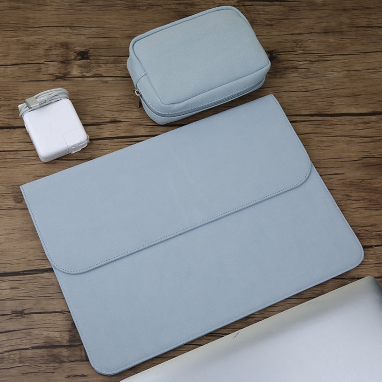 กระเป๋าด้านในแล็ปท็อปหนังเคลือบแนวนอน 2 ใน 1 + กระเป๋า Power สำหรับ MacBook 12 นิ้ว A1534 (2015 - 2017), MacBook 12 inch A1534 (2015 - 2017)
