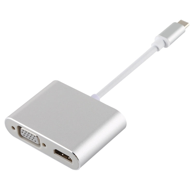 อะแดปเตอร์มัลติฟังก์ชั่นอินเทอร์เฟซ USB / Type-C 4 in 1 ถึง 4K HDMI + VGA + USB 3.0