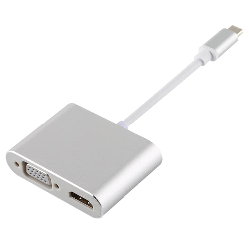 อะแดปเตอร์มัลติฟังก์ชั่นอินเทอร์เฟซ USB / Type-C 4 in 1 ถึง 4K HDMI + VGA + USB 3.0