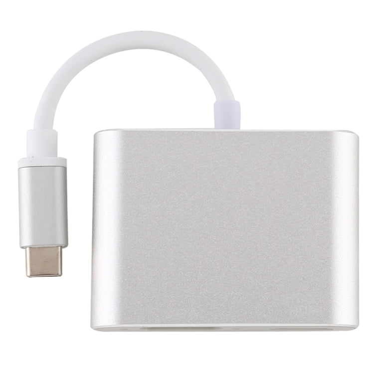 อะแดปเตอร์มัลติฟังก์ชั่นอินเทอร์เฟซ USB / Type-C 4 in 1 ถึง 4K HDMI + VGA + USB 3.0