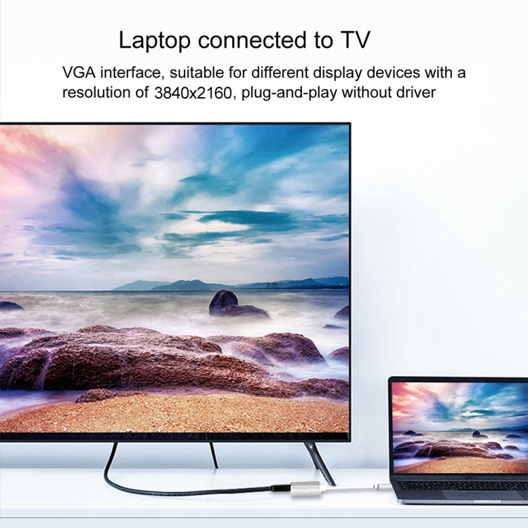 อะแดปเตอร์มัลติฟังก์ชั่นอินเทอร์เฟซ USB / Type-C 4 in 1 ถึง 4K HDMI + VGA + USB 3.0