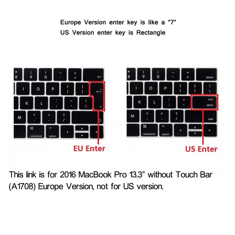 ENKAY Hat-Prince 2 in 1 Frosted Hard Shell เคสพลาสติก + รุ่นยุโรป Ultra-thin TPU Keyboard Protector Cover สำหรับ 2016 MacBook Pro 13.3 นิ้วโดยไม่ต้อง Touch Bar (A1708), 13.3 inch without Touch Bar Europe Version
