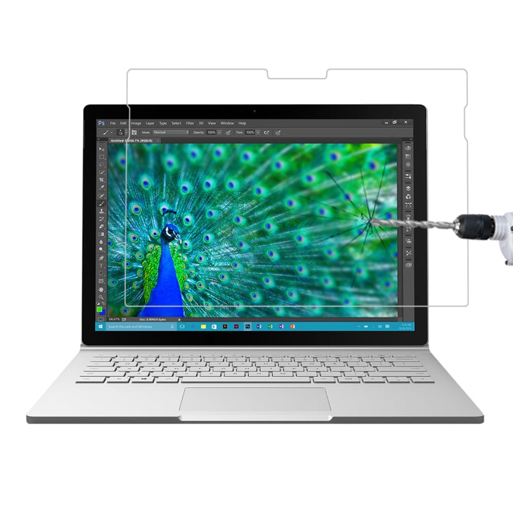 ฟิล์มกระจกนิรภัยแบบเต็มหน้าจอความแข็งพื้นผิว 0.4 มม. 9H สำหรับ Microsoft Surface Book 13.5 นิ้ว, For Surface Book 13.5 inch