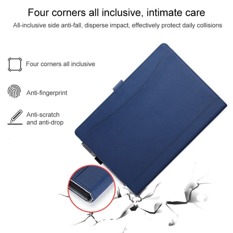 สำหรับ Microsoft Surface Pro 7/7+ ไมโครไฟเบอร์ Lambskin Texture ซองหนังพลิกแนวนอนแม่เหล็กพร้อมช่องใส่ปากกาและที่วาง