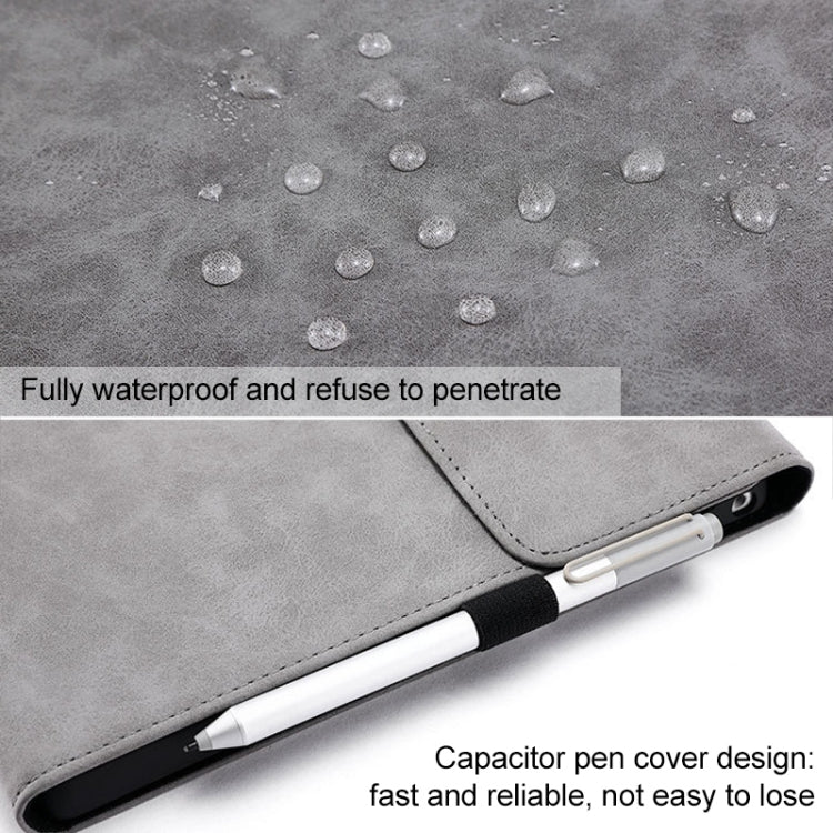 สำหรับ Microsoft Surface Pro 7/7+ ไมโครไฟเบอร์ Lambskin Texture ซองหนังพลิกแนวนอนแม่เหล็กพร้อมช่องใส่ปากกาและที่วาง, Case