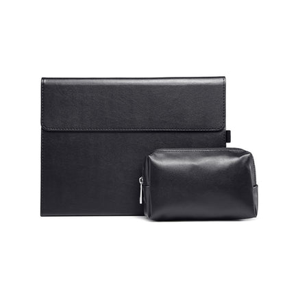 สำหรับ Microsoft Surface Pro 7/7+ ไมโครไฟเบอร์ Lambskin Texture ซองหนังพลิกแนวนอนแม่เหล็ก + กระเป๋าจ่ายไฟพร้อมช่องเสียบปากกาและที่วาง, Case + Power Supply Bag
