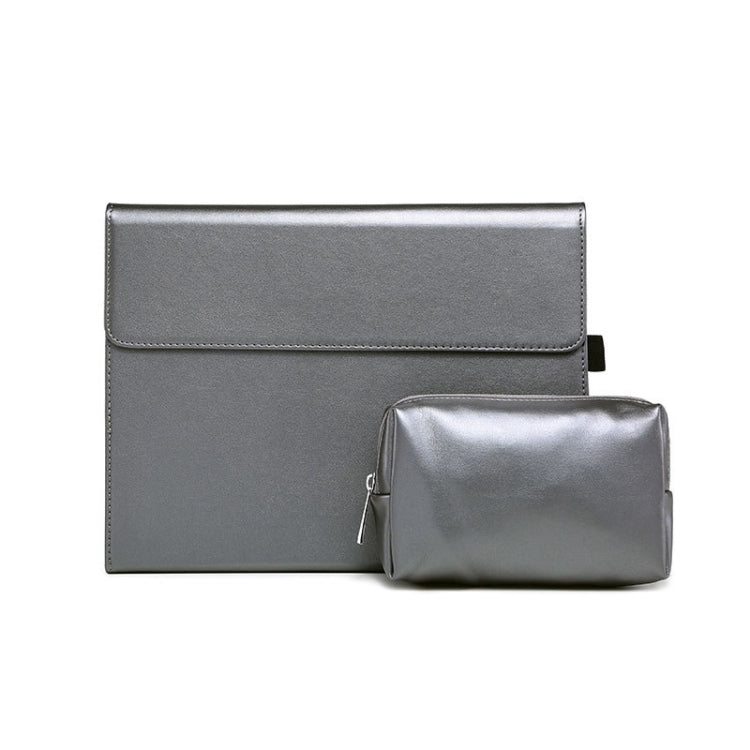 สำหรับ Microsoft Surface Pro 7/7+ ไมโครไฟเบอร์ Lambskin Texture ซองหนังพลิกแนวนอนแม่เหล็ก + กระเป๋าจ่ายไฟพร้อมช่องเสียบปากกาและที่วาง, Case + Power Supply Bag