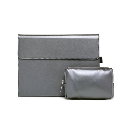 สำหรับ Microsoft Surface Pro 7/7+ ไมโครไฟเบอร์ Lambskin Texture ซองหนังพลิกแนวนอนแม่เหล็ก + กระเป๋าจ่ายไฟพร้อมช่องเสียบปากกาและที่วาง, Case + Power Supply Bag