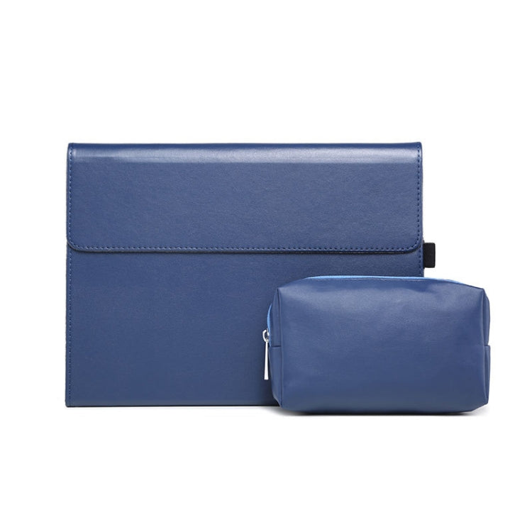สำหรับ Microsoft Surface Pro 7/7+ ไมโครไฟเบอร์ Lambskin Texture ซองหนังพลิกแนวนอนแม่เหล็ก + กระเป๋าจ่ายไฟพร้อมช่องเสียบปากกาและที่วาง, Case + Power Supply Bag