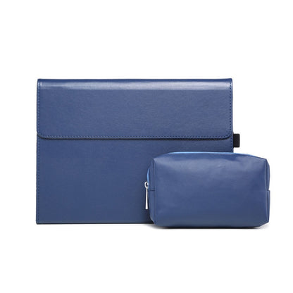 สำหรับ Microsoft Surface Pro 7/7+ ไมโครไฟเบอร์ Lambskin Texture ซองหนังพลิกแนวนอนแม่เหล็ก + กระเป๋าจ่ายไฟพร้อมช่องเสียบปากกาและที่วาง, Case + Power Supply Bag