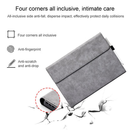 สำหรับ Microsoft Surface Pro 7/7+ ไมโครไฟเบอร์ Lambskin Texture ซองหนังพลิกแนวนอนแม่เหล็ก + กระเป๋าจ่ายไฟพร้อมช่องเสียบปากกาและที่วาง, Case + Power Supply Bag