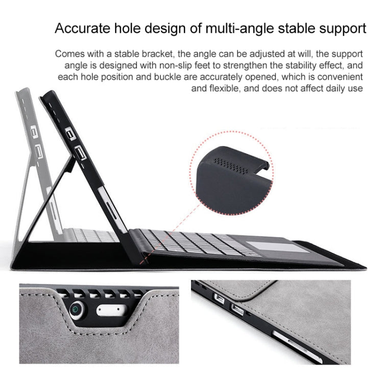 สำหรับ Microsoft Surface Pro 7/7+ ไมโครไฟเบอร์ Lambskin Texture ซองหนังพลิกแนวนอนแม่เหล็ก + กระเป๋าจ่ายไฟพร้อมช่องเสียบปากกาและที่วาง, Case + Power Supply Bag