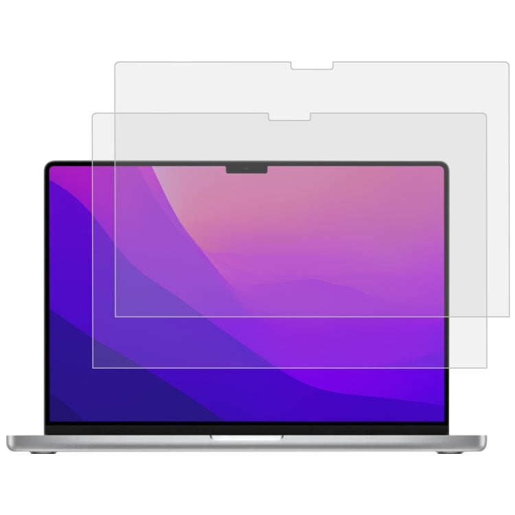 2 PCS 9H แล็ปท็อปหน้าจอกระจกนิรภัยป้องกันการระเบิดฟิล์มสำหรับ MacBook Pro 14.2 นิ้ว A2442, For MacBook Pro 14.2 inch A2442/A2779/14 M5 2025 A3434/M5 2026
