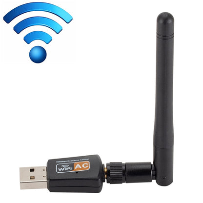 600Mbps 2.4GHz + 5Hz อะแดปเตอร์ USB WIFI แบบ Dual Band AC พร้อมเสาอากาศ