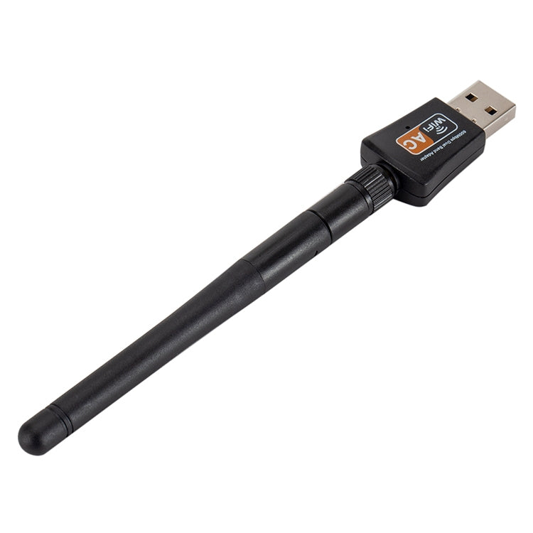600Mbps 2.4GHz + 5Hz อะแดปเตอร์ USB WIFI แบบ Dual Band AC พร้อมเสาอากาศ