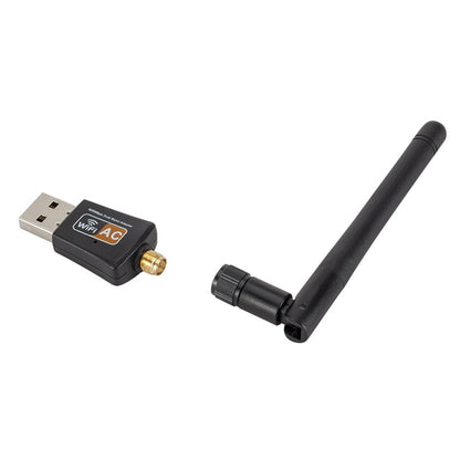 600Mbps 2.4GHz + 5Hz อะแดปเตอร์ USB WIFI แบบ Dual Band AC พร้อมเสาอากาศ