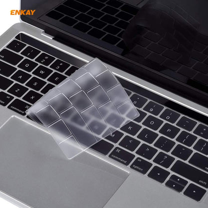 ENKAY TPU Keyboard Protector Cover สำหรับ MacBook Pro 13.3 นิ้ว A1706 / A1989 / A2159 และ Pro 15.4 นิ้ว A1707 / A1990 (พร้อมแถบสัมผัส) เวอร์ชันอเมริกา