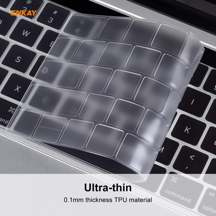 ENKAY TPU Keyboard Protector Cover สำหรับ MacBook Pro 13.3 นิ้ว A1706 / A1989 / A2159 และ Pro 15.4 นิ้ว A1707 / A1990 (พร้อมแถบสัมผัส) เวอร์ชันอเมริกา