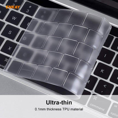 ENKAY TPU Keyboard Protector Cover สำหรับ MacBook Pro 13.3 นิ้ว A1706 / A1989 / A2159 และ Pro 15.4 นิ้ว A1707 / A1990 (พร้อมแถบสัมผัส) เวอร์ชันอเมริกา