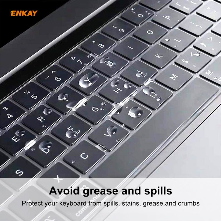ENKAY TPU Keyboard Protector Cover สำหรับ MacBook Pro 13.3 นิ้ว A1706 / A1989 / A2159 และ Pro 15.4 นิ้ว A1707 / A1990 (พร้อมแถบสัมผัส) เวอร์ชันอเมริกา