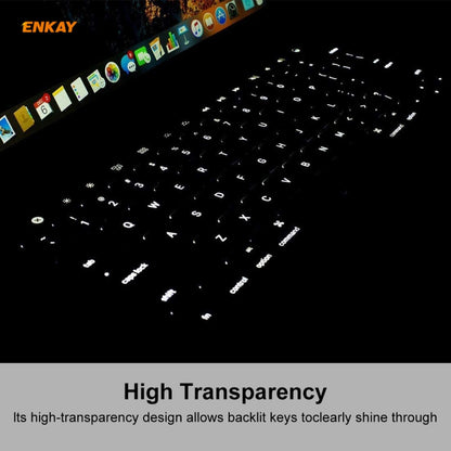 ENKAY TPU Keyboard Protector Cover สำหรับ MacBook Pro 13.3 นิ้ว A1706 / A1989 / A2159 และ Pro 15.4 นิ้ว A1707 / A1990 (พร้อมแถบสัมผัส) เวอร์ชันอเมริกา