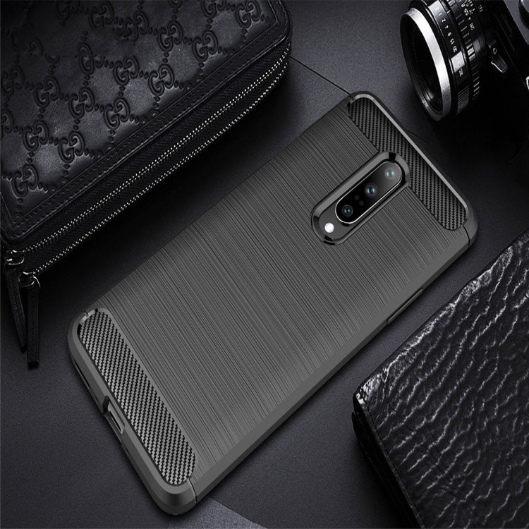 เคส TPU กันกระแทกคาร์บอนไฟเบอร์เนื้อแปรงสำหรับ OnePlus 7, For OnePlus 7