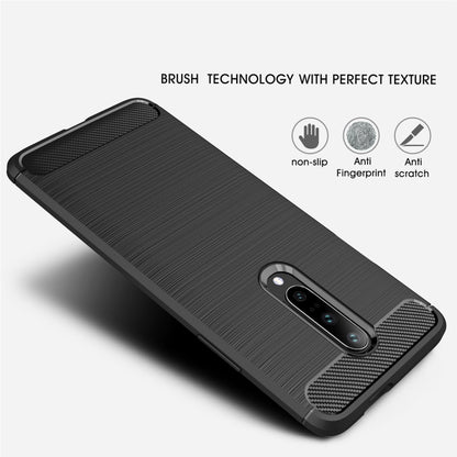 เคส TPU กันกระแทกคาร์บอนไฟเบอร์เนื้อแปรงสำหรับ OnePlus 7, For OnePlus 7