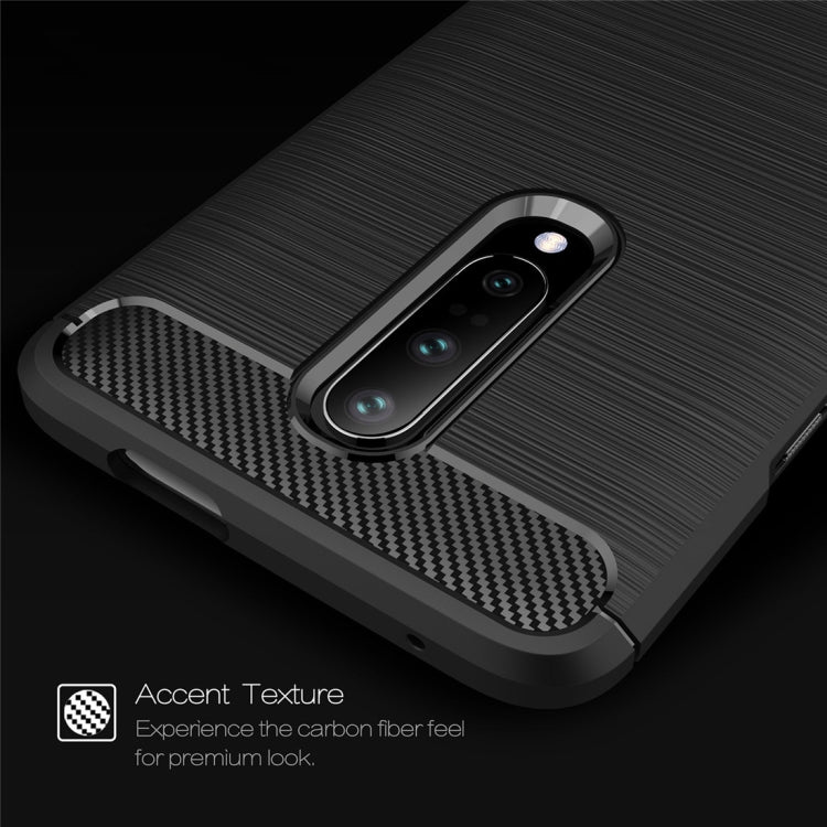 เคส TPU กันกระแทกคาร์บอนไฟเบอร์เนื้อแปรงสำหรับ OnePlus 7, For OnePlus 7