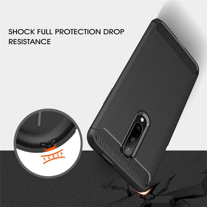 เคส TPU กันกระแทกคาร์บอนไฟเบอร์เนื้อแปรงสำหรับ OnePlus 7, For OnePlus 7