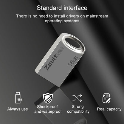 Zsuit 4GB USB 2.0 มินิโลหะวงแหวนรูปทรง USB แฟลชดิสก์, 4GB USB 2.0