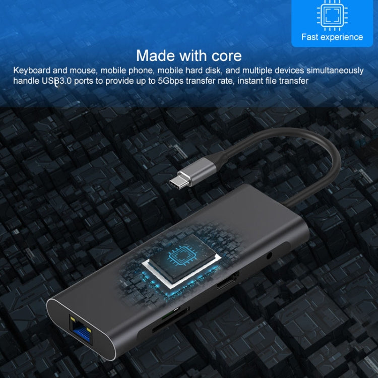 Blueendless 9 In 1 มัลติฟังก์ชั่น Type-C / USB-C HUB Expansion Dock, 9 In 1