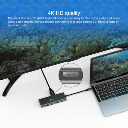 Blueendless 9 In 1 มัลติฟังก์ชั่น Type-C / USB-C HUB Expansion Dock, 9 In 1