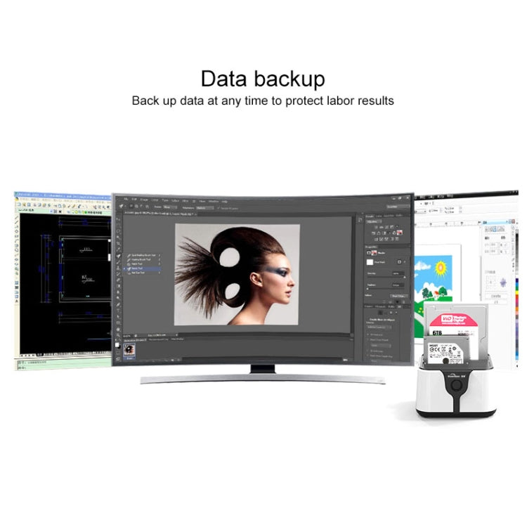 Blueendless 2.5 / 3.5 นิ้ว SATA USB 3.0 2 แท่นวางฮาร์ดไดรฟ์