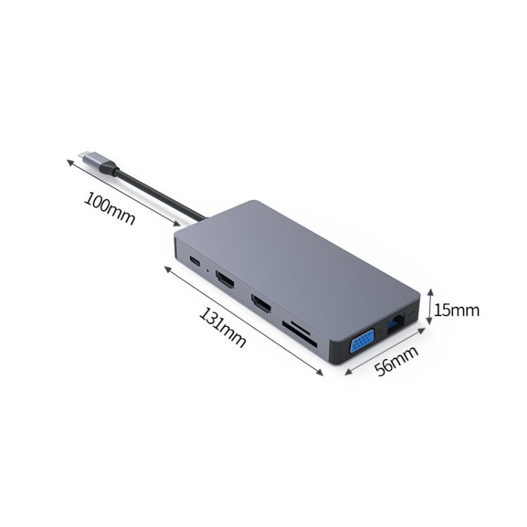 Blueendless 12 In 1 มัลติฟังก์ชั่น Type-C / USB-C HUB Expansion Dock, 12 In 1