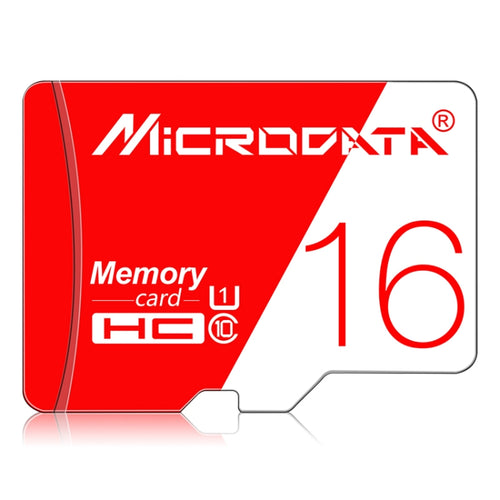 MICRODATA 16GB ความเร็วสูง U1 การ์ดหน่วยความจำ TF (Micro SD) สีแดงและสีขาว, 16GB