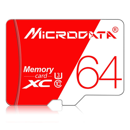 MICRODATA 64GB ความเร็วสูง U3 การ์ดหน่วยความจำ TF (Micro SD) สีแดงและสีขาว, 64GB