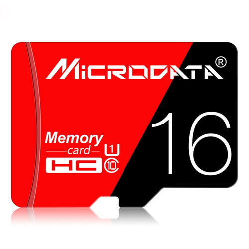 MICRODATA 16GB ความเร็วสูง U1 การ์ดหน่วยความจำ TF (Micro SD) สีแดงและสีดำ, 16GB